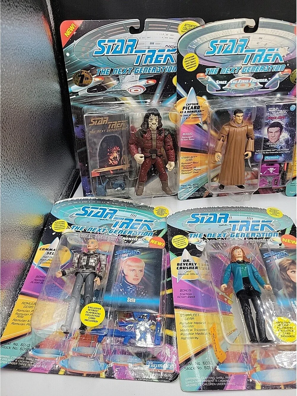 Star Trek The Next Generation Vintage Playmates Action Figure Lot of 6 NIP